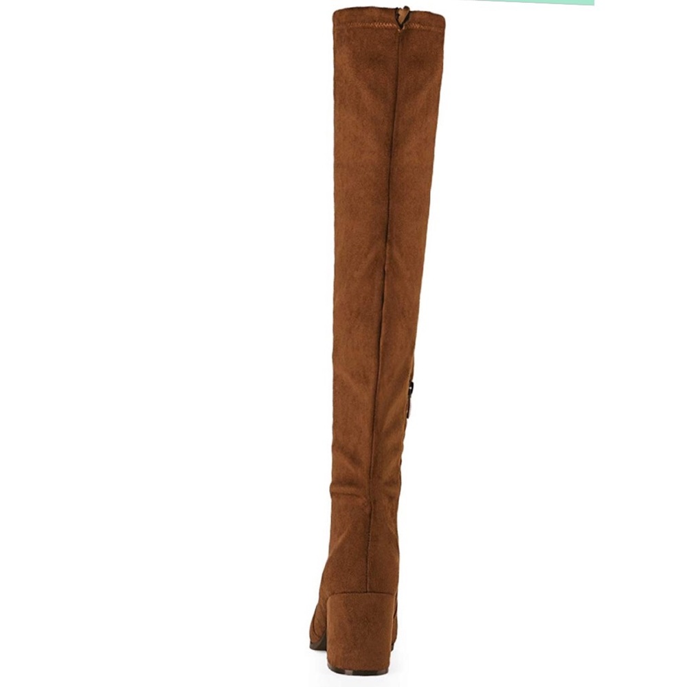 Thigh High Boots Over The Knee Stretch Block Heel - Picture 4 of 8